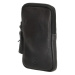 Hide & Stitches Čierna kožená kabelka na mobil „Skylar“