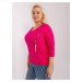 Plus-size fuchsia blouse with cuffs