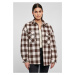 Women's flannel padded overshirt pink/brown