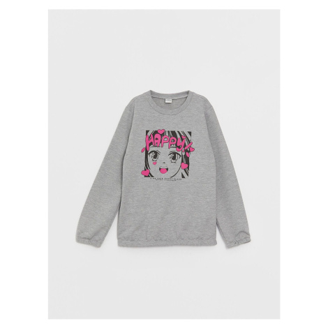 LC Waikiki Lcw Crew Neck Printed Long Sleeve Girls Sweatshirt