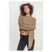 Women's wide oversize sweater in dark brown color