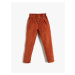 Koton Trousers Corduroy Elastic Waist Button Detailed Pockets