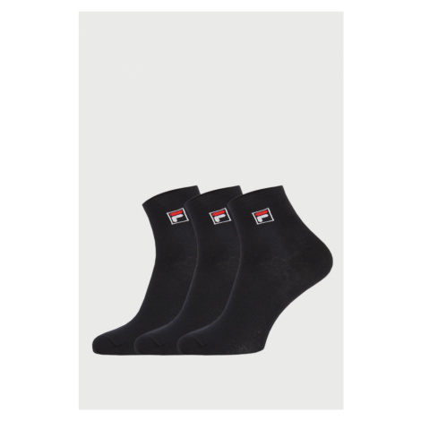 3 PACK čiernych členkových ponožiek FILA