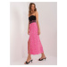 Dark pink long skirt with SUBLEVEL print