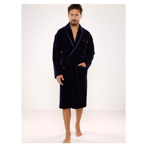 Men's bathrobe De Lafense 666 Ronaldo M-2XL navy blue 059