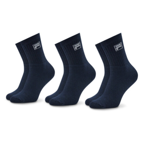 Fila Súprava 3 párov vysokých ponožiek unisex F9000 Tmavomodrá