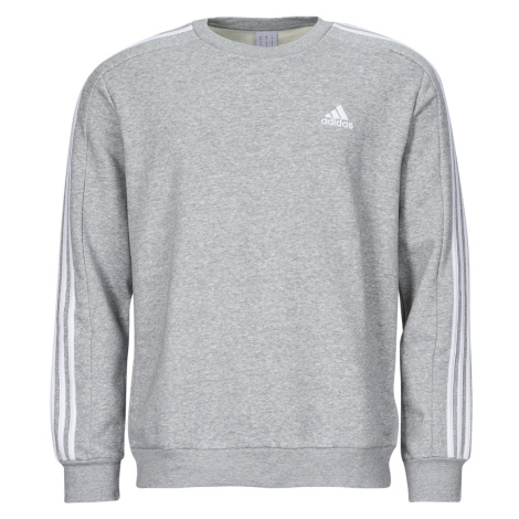 adidas  Essentials Fleece 3-Stripes Sweatshirt  Mikiny Šedá