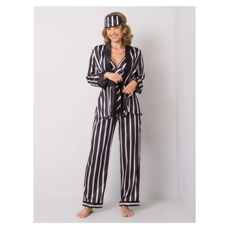 Black nightgown with stripes