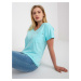 Larger size cotton mint t-shirt with pocket