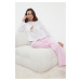 Trendyol White Deer Printed Ribbon/Bow Detailed Top Knitted Bottom Woven Pajama Set