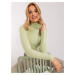 Pistachio ribbed turtleneck sweater