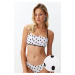 Trendyol Polka Dot Strapless Bikini Top