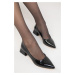 Soho Black Patent Leather Women's Classic Heeled Shoes 18391