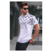 Madmext Men's White Buttoned Polo Neck T-Shirt 5867