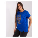 Cobalt blue blouse plus sizes with short sleeves