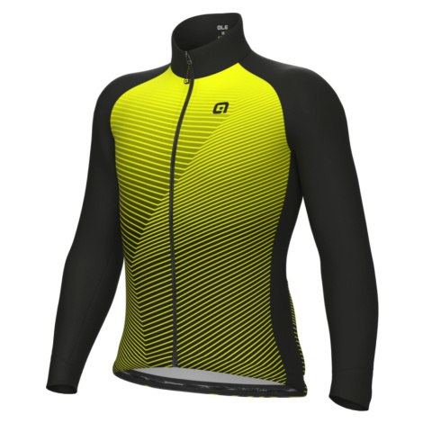 ALÉ Cyklistický dres s dlhým rukávom zimný - MODULAR PRAGMA - žltá/čierna