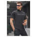 Madmext Black Zipper Collar Men's T-Shirt 5858