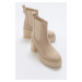 LuviShoes Aback Beige Women's Suede Boots