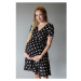 Čierne bodkované tehotenské šaty