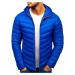 Men's quilted hooded jacket LY1016 - blue