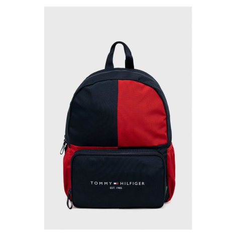 Detský ruksak Tommy Hilfiger červená farba, malý, vzorovaný