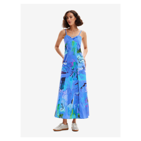 Women's Blue Floral Maxi Dress Desigual Bleu - Women