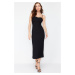 Trendyol Black Bodycon Strappy Maxi Pencil Skirt Woven Dress