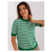 Lady's green-and-white striped blouse with short sleeves