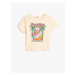 Koton Crop T-Shirt Tropical Printed Short Sleeve Crew Neck Cotton