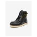 Čierne pánske vzorované členkové kožené topánky Scotch & Soda Levant Mid Boot