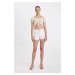 DEFACTO High Waist Cut-Toe Jean Shorts