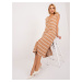 Camel striped knit dress