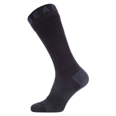 Sealskinz Waterproof All Weather Mid Length Sock with Hydrostop Black/Grey L Cyklo ponožky