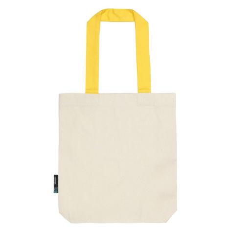 Neutral Nákupná taška s farebnými uškami z organickej Fairtrade bavlny - Prírodná / žltá