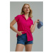 armonika Women's Fuchsia Short Sleeve Shirt