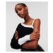 Sveter Karl Lagerfeld Asymmetrical Knit Top Black