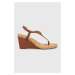 Sandále Lauren Ralph Lauren Jeannie dámske, hnedá farba, na kline