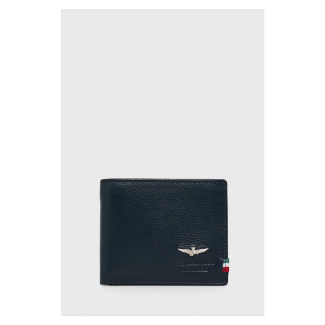Kožená peňaženka Aeronautica Militare pánsky, tmavomodrá farba, AM100