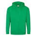 Just Hoods Pánska mikina na zips JH050 Kelly Green