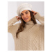 Creamy women's beret with cashmere