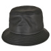 Imitation leather hat black