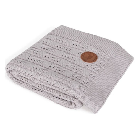 CEBA Deka pletená v darčekovom balení 90x90 ryžový vzor tmavo šedá
