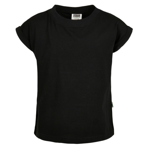 Girls' Organic T-Shirt with Extended Shoulder Black Urban Classics