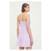 Šaty Abercrombie & Fitch fialová farba, mini, áčkový strih