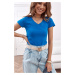 V-neck T-shirt in cornflower blue