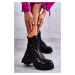 High women's boots with tie black Verlon
