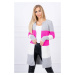 Cardigan sweater on straps gray+pink neon