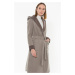 Z6422 DEWBERRY WOMEN'S COAT-PLAIN BEIGE