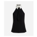 Blúzka Karl Lagerfeld Slvless Collar & Tie Top Black/White