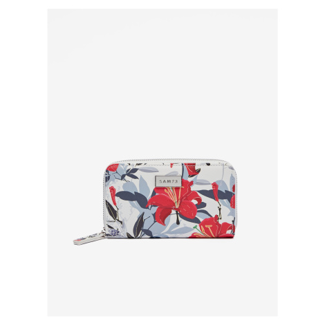 Červeno-biela dámska kvetovaná peňaženka SAM 73